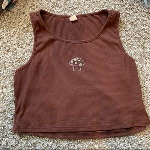 brown mushroom cropped tank